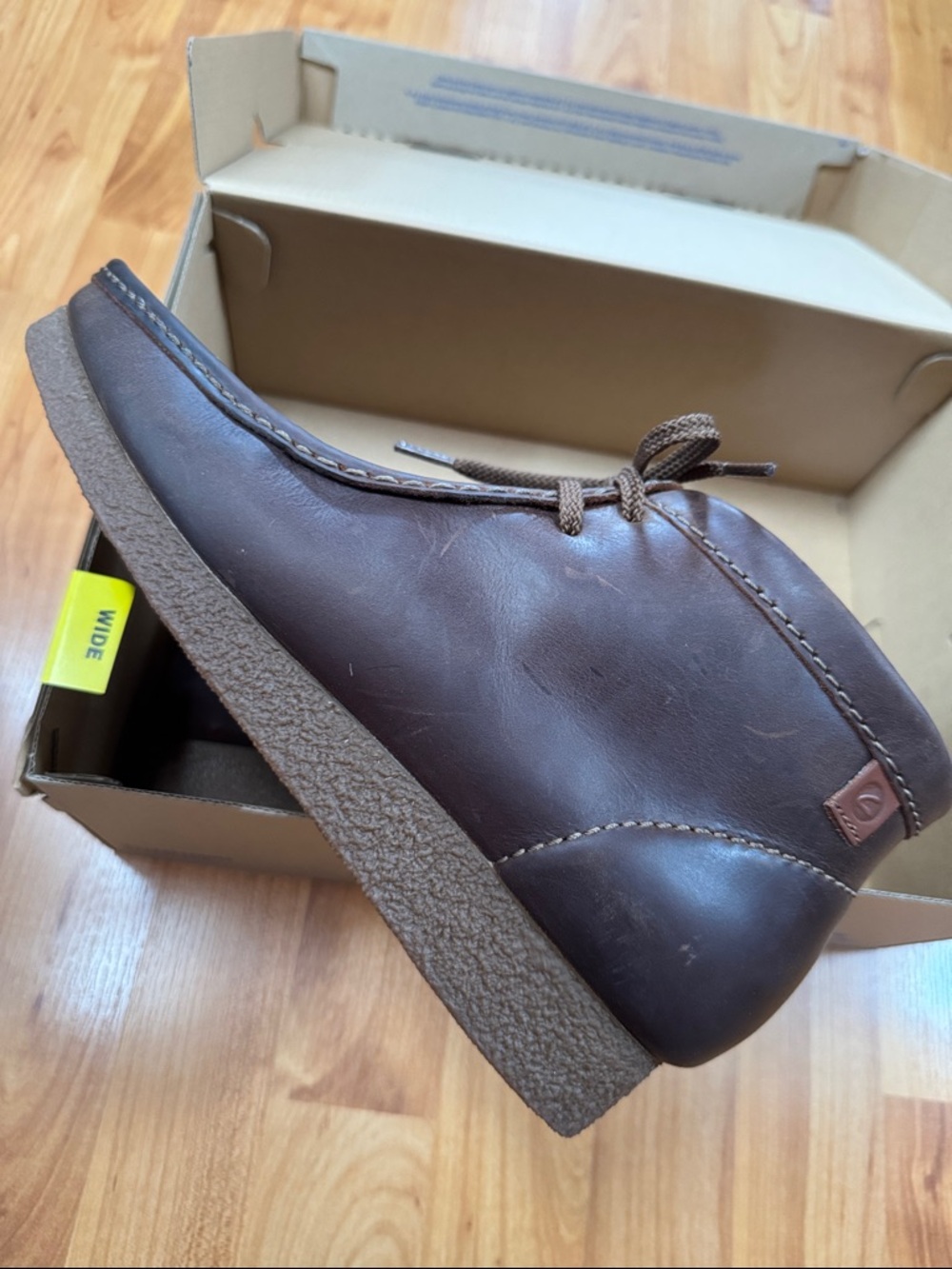 NWOT Clark’s Shacre Men's Brown Leather Lace-Up Casual Shoes (Wallaby) - Picture 2 of 7